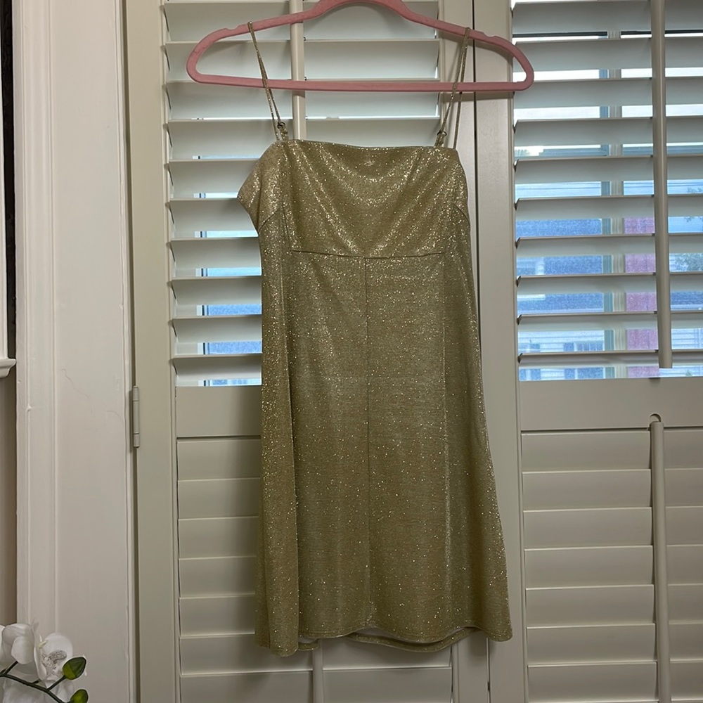 Urban outfitters gold sequin dress